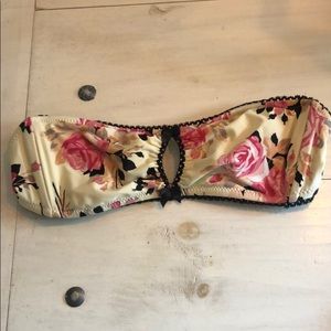 Strapless floral bikini top- Betsey Johnson sz Med